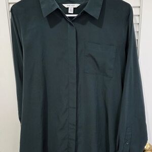 Nine West Forest Green Collared Shirt